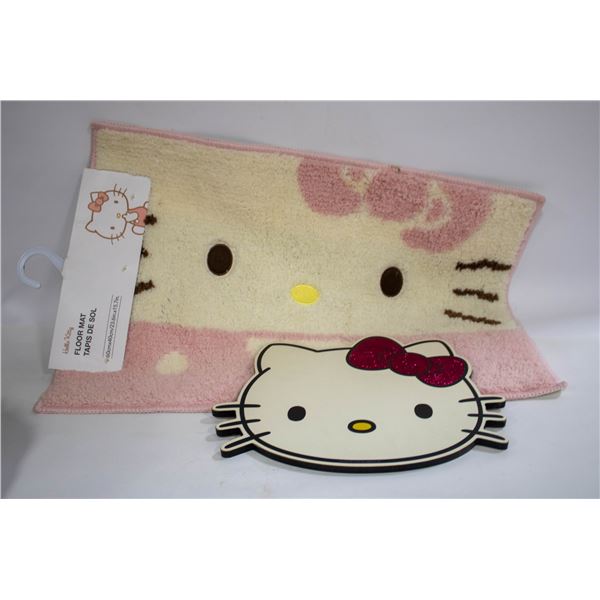NEW HELLO KITTY FLOOR MAT AND WALL PICTURE