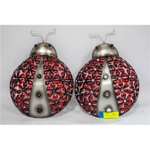 2 X 13 INCH METAL LADY BUG WALL DCOR\