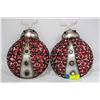 Image 1 : 2 X 13 INCH METAL LADY BUG WALL DCOR\