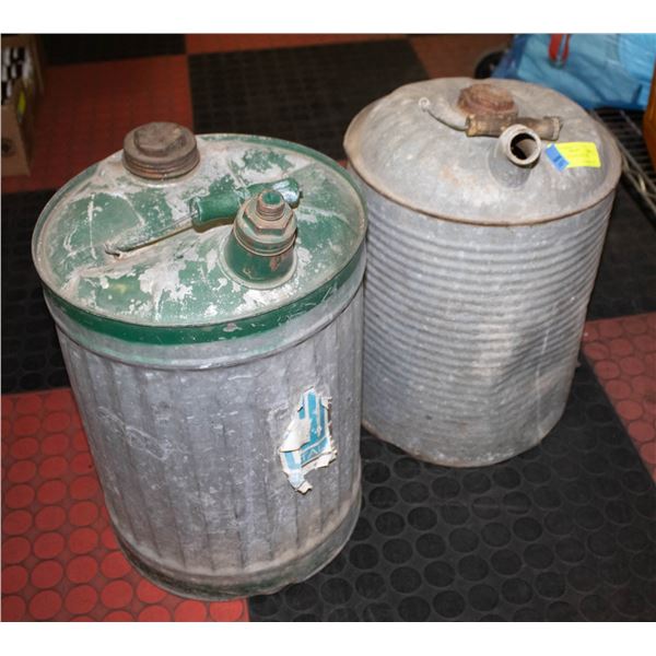 2 LARGE VINTAGE GAS CANS