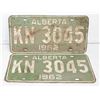 Image 1 : 1962 LICENSE PLATES- SET OF 2