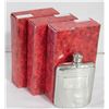 Image 1 : LOT OF 4 ENGRAVABLE PEWTER FLASKS