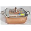 Image 1 : COPPER CHEF XL CASSEROLE PAN C/W STEAMER TRAY,