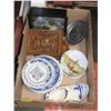 Image 1 : BOX OF VINTAGE PLATE WARE AND MORE