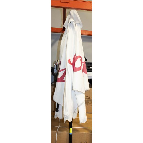 WHITE COORS GARDEN UMBRELLA 8FT TALL