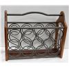 Image 1 : WOOD/METAL MAGAZINE RACK