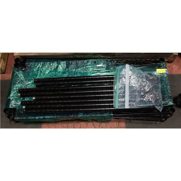 4 TIER BLACK METAL METRO RACKING SHELVING UNIT