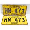 Image 1 : 1958 LICENSE PLATES SET OF 2