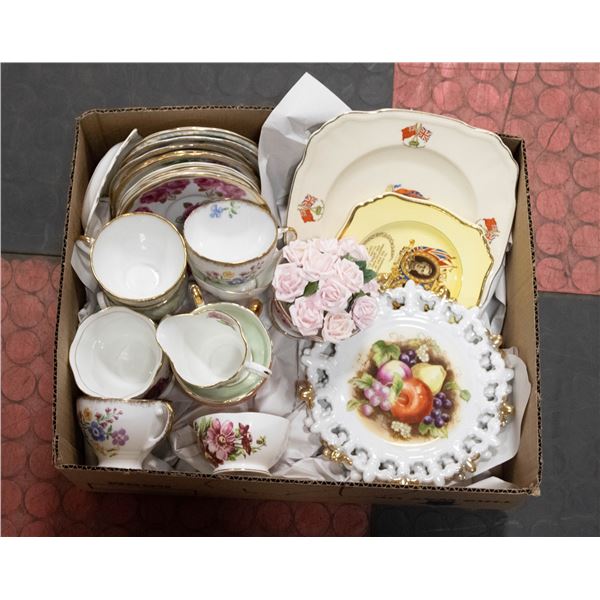 CHINA BOX OT OF 27 MIXED ITEMS