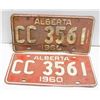 Image 1 : 1960 LICENSE PLATES SET OF 2