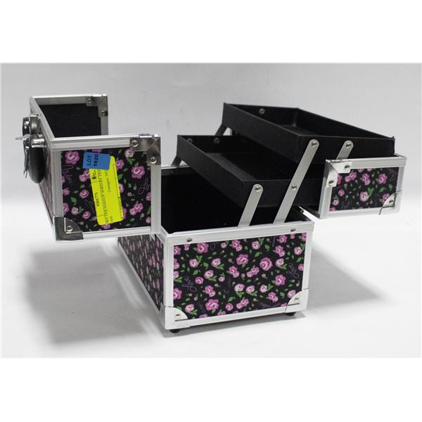TWO TIER MAKEUP/ JEWELRY TRAIN CASE