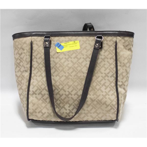 TOMMY HILFIGER FAUX LEATHER MONOGRAMMED