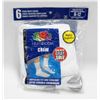 Image 1 : WHITE CREW SOCKS 6-12 SIZE 6-PACK