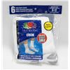 Image 1 : WHITE CREW SOCKS 6-12 SIZE 6-PACK