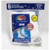 Image 1 : WHITE CREW SOCKS 6-12 SIZE 6-PACK