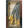Image 1 : VINTAGE WOOD HANDLED FILES/RASPS- BOX LOT OF 8