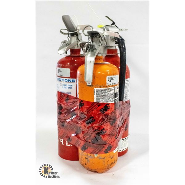 3 5LB FULLY CHARGED & CERTIFIED FIRE EXTINGUISHERS