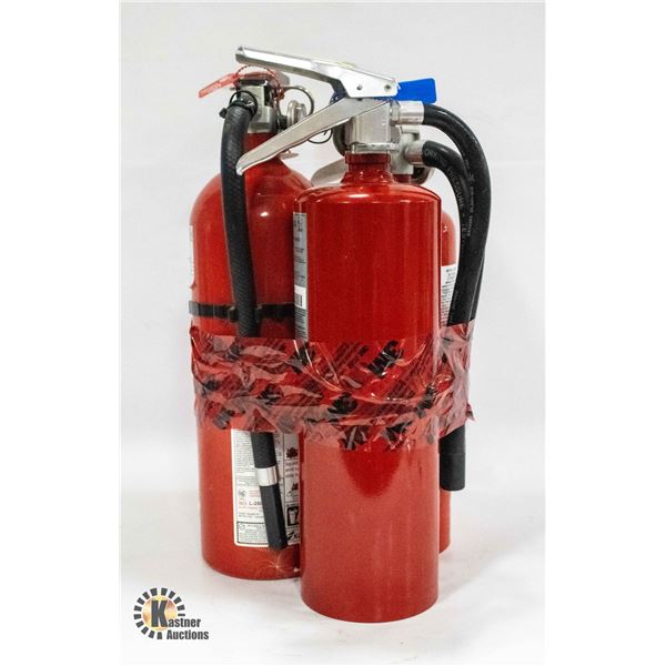 3 5LB FULLY CHARGED & CERTIFIED FIRE EXTINGUISHERS