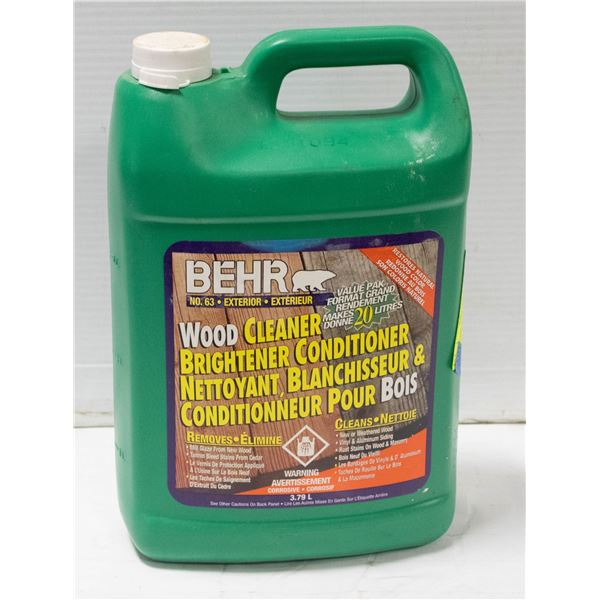 NEW BEHR NO.63 WOOD CLEANER 3.78 LITRES