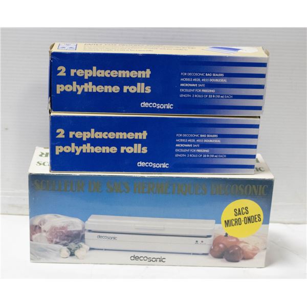 VACUUM SEALER AND 2 BOXES OF BAGS