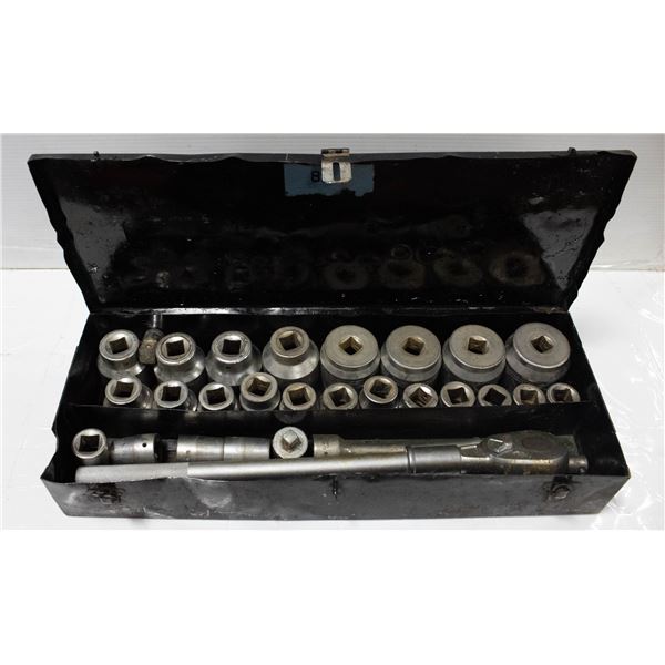 VINTAGE 1" DRIVE HEAVY DUTY RATCHET/SOCKET SET