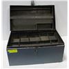 Image 1 : VINTAGE METAL TOOL BOX 8" X 17" X 9"