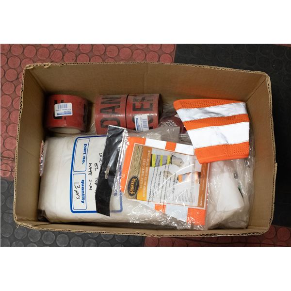 BOX OF MISC SAFETY EQUIPMENT