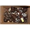 Image 1 : BOX OF VINTAGE CERAMIC INSULATORS.