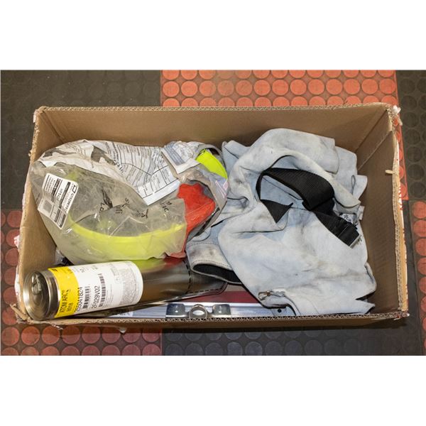 BOX OF MISC SAFETY EQUIPMENT