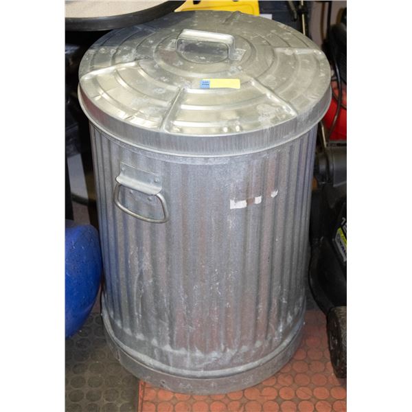 LARGE STEEL GARBAGE BIN WITH LID