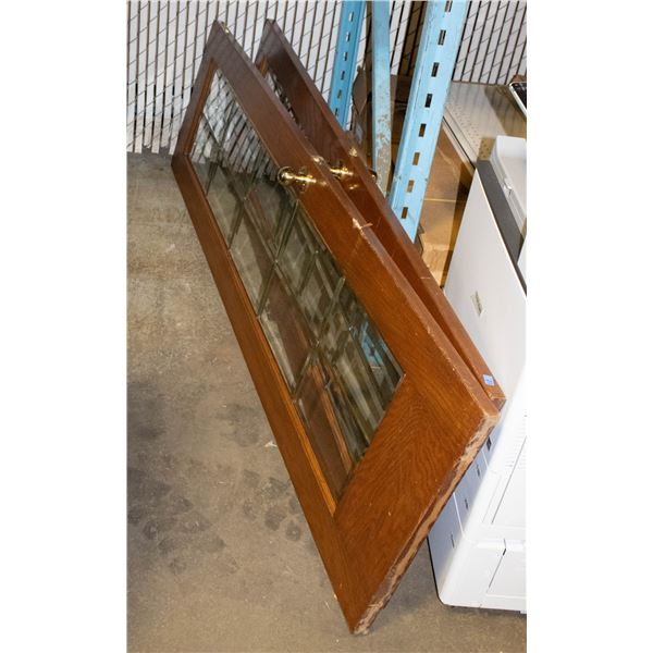 SOLID OAK BEVELLED GLASS FRENCH DOORS