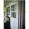 Image 1 : 36"X81" WOODEN DOOR W/VINYL SLIDE UP WINDOW. CUSTOMER TO REMOVE.