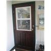 Image 2 : 36"X81" WOODEN DOOR W/VINYL SLIDE UP WINDOW. CUSTOMER TO REMOVE.