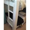 Image 2 : WHITE WOOD FRAMED BUNKBED W/MATTRESS & BEDDING. MUST BE DISMANTLED