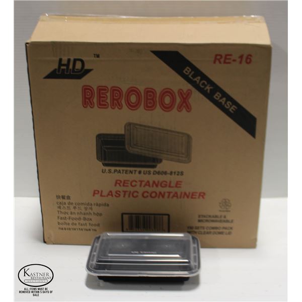 NEW CASE  REROBOX RE-16 PLASTIC FOOD CONTAINERS