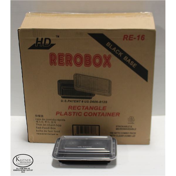 NEW CASE  REROBOX RE-16 PLASTIC FOOD CONTAINERS