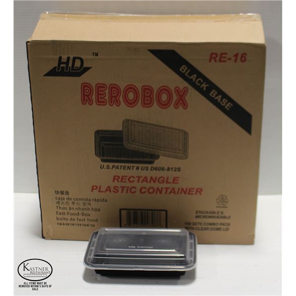 NEW CASE  REROBOX RE-16 PLASTIC FOOD CONTAINERS