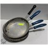 FOUR 10" COMMERCIAL ALUMINUM FRYING PANS