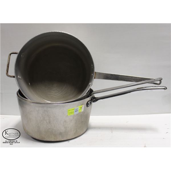 3 COMMERCIAL ALUMINUM POTS W/ HELPER HANDLES