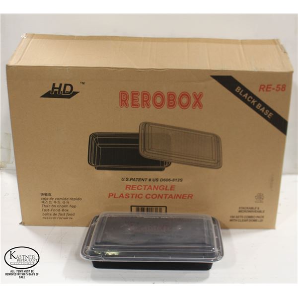 NEW CASE OF REROBOX RE-58 PLASTIC FOOD CONTAINERS