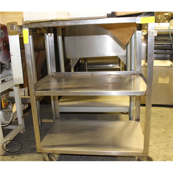 3-TIER STAINLESS STEEL BUSSING CART