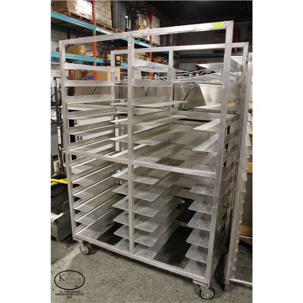 ALUMINUM DOUBLE BAKERS RACK APROX. 49 X 27 X 73