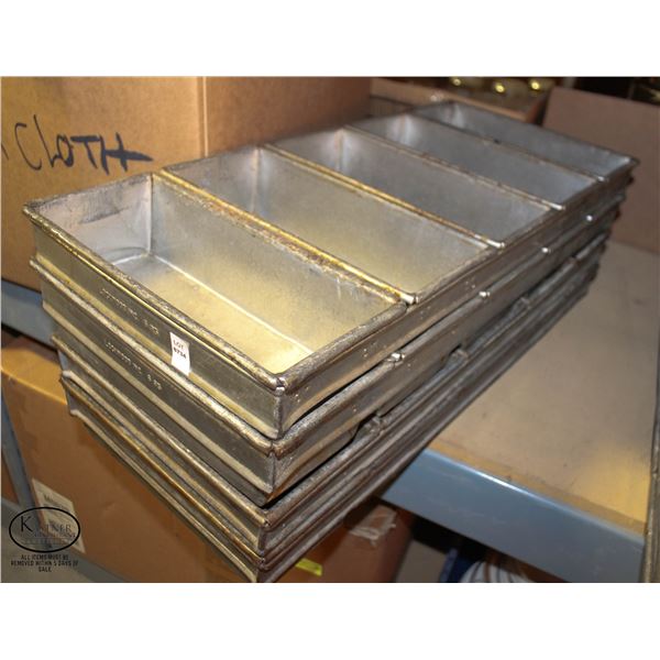 STACK OF 4 COMMERCIAL 5 SECTION LOAF BAKING PANS