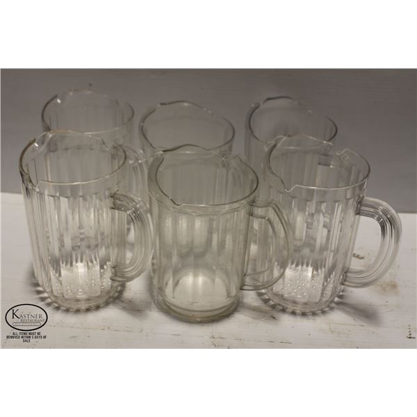 LOT OF 6 ASSORTED 60 OZ. POLY PITCHERS