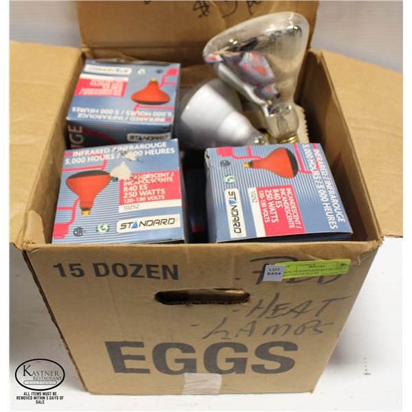 BOX OF 8 INFRARED BULBS AND 2 DIFFERENT BULBS