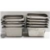 Image 1 : NINE 1/9 SIZE STAINLESS STEEL INSERTS - 3"