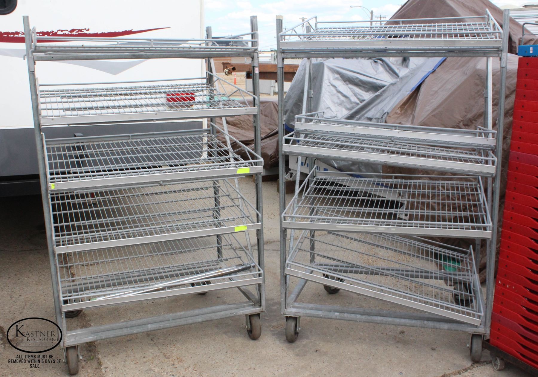 Bread Rack Angled LOT OF 2 COMMERCIAL ANGLED SHELF BREAD RACKS