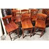 Image 1 : LOT OF 6 WOODEN BAR HEIGHT CHAIRS