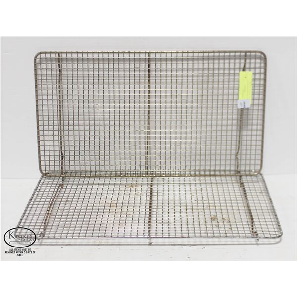 LOT OF 2 STAINLESS STEEL COOLING RACKS 18" X 10"