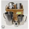 Image 1 : LOT OF 9 ASSORTED S/S FROTHING PITCHERS